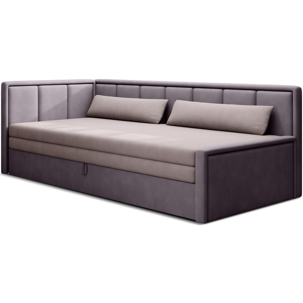 Ružičasta sklopiva/s prostorom za odlaganje sofa od šenila 214 cm Fulgeo – ELTAP
