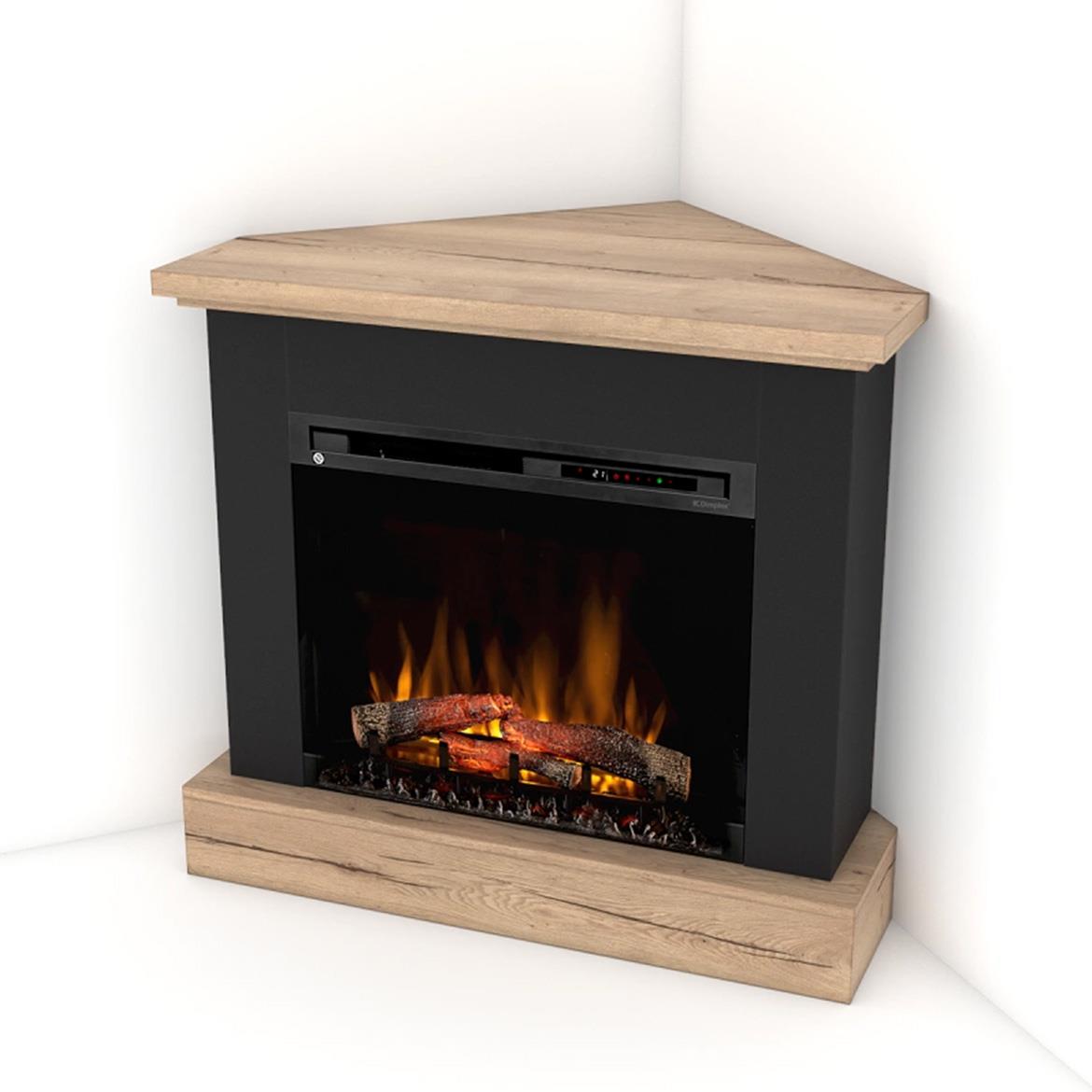 Jukon Nar. 28 Elektricni kamin Crni/Svijetli hrast