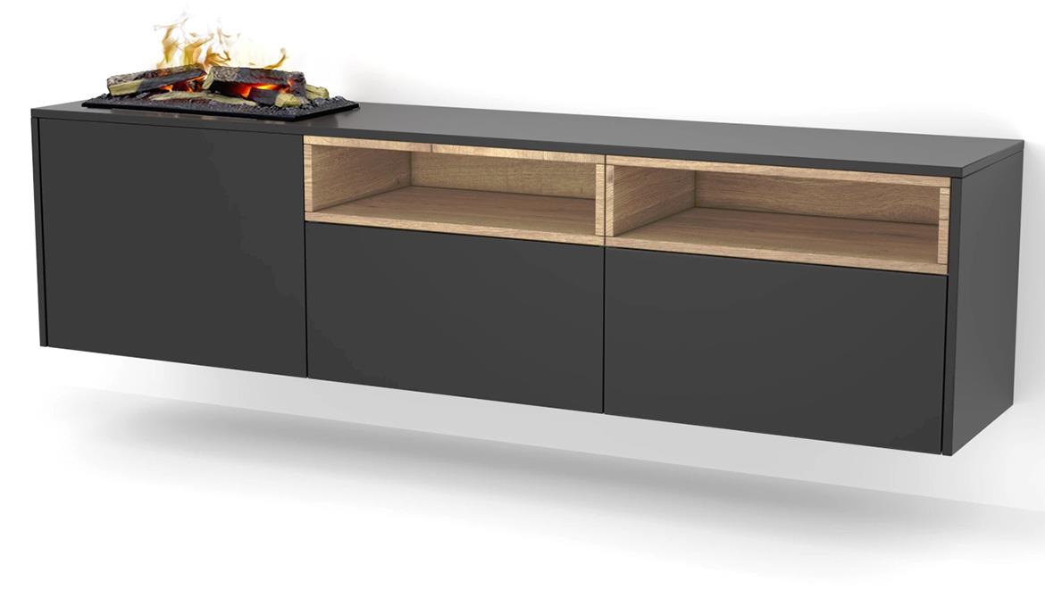 Elektricni kamin Tecero Cassette 400/600 crni/hrast