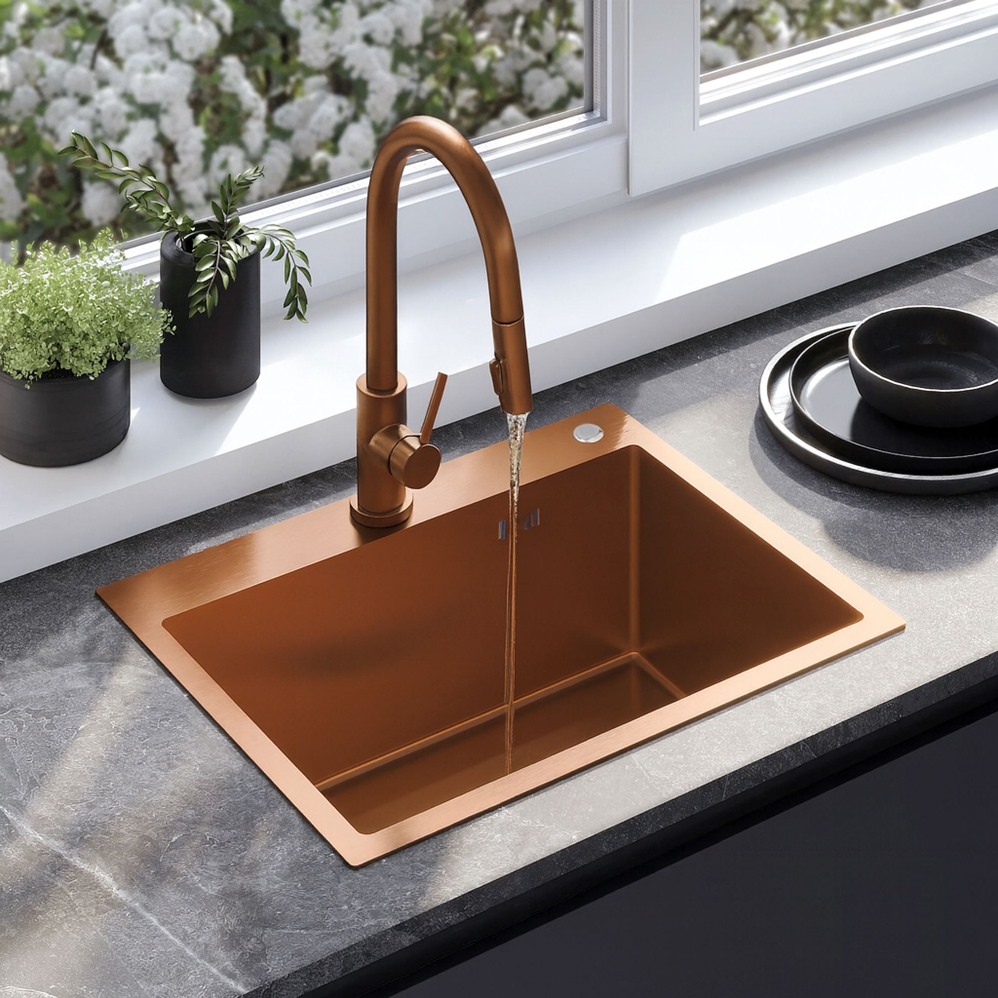 Čelični sudoper Liam BRUSH COPPER