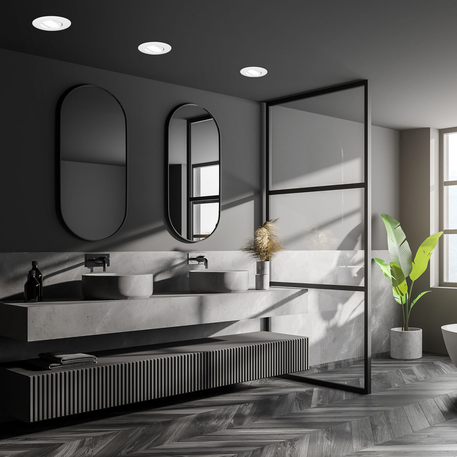 LED ugradbeni reflektor 7597 serija 3 IP65 4000 K bijeli