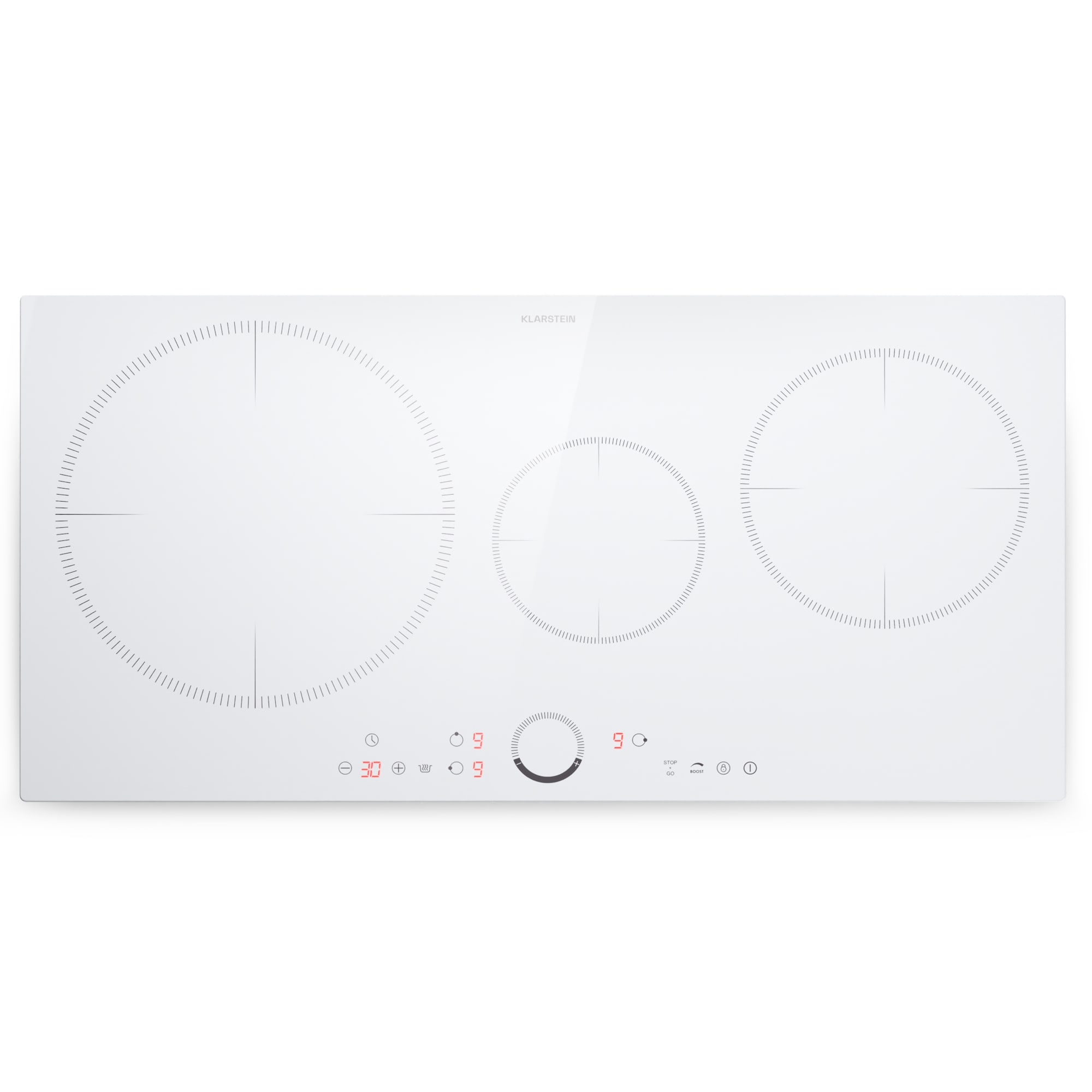 Klarstein Delicatessa 80, ugradbena indukcijska ploča, 3 zone, 6000 W, Paella zona, staklokeramika