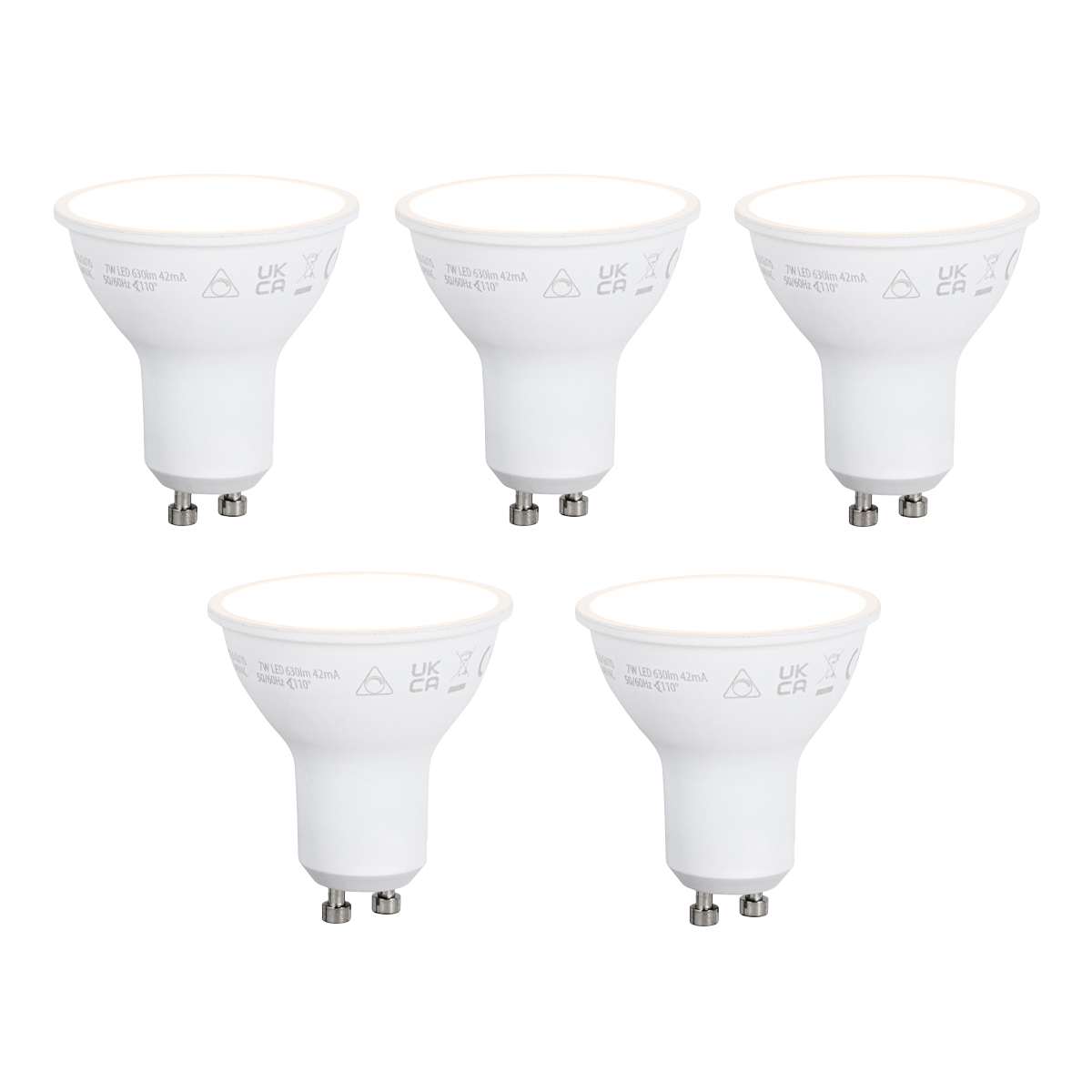 Set od 5 pametnih GU10 50mm prigušivih LED žarulja Opal 7W 630 lm 2700K