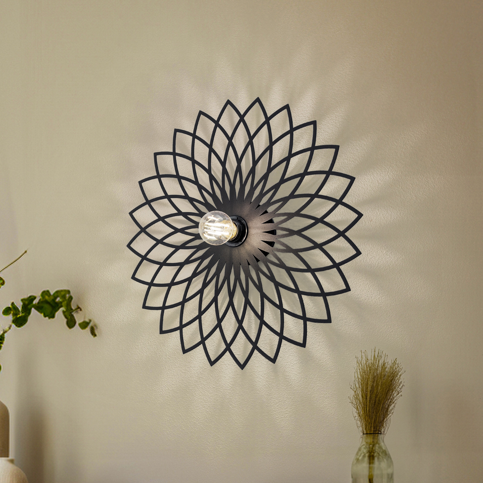 Zidna lampa Fellini MR-987 uzorak rupa Ø50cm crna