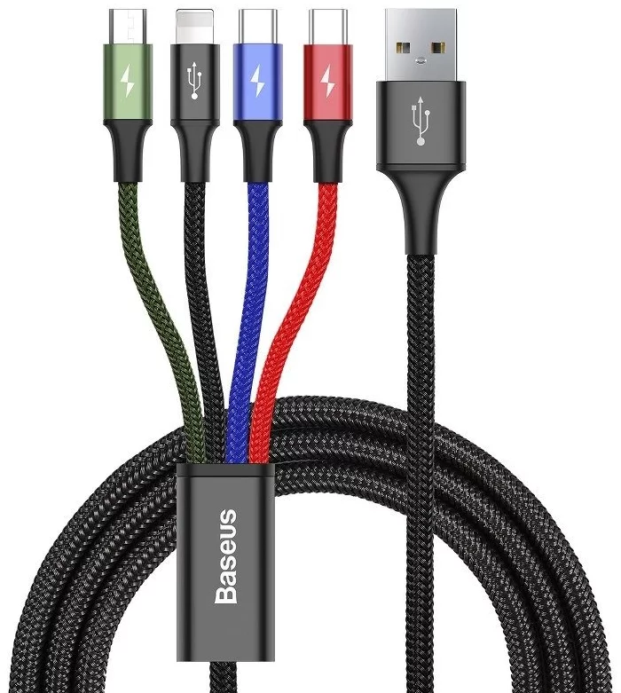 Kabel Baseus Fast USB Cable 4in1 2xUSB-C / Lightning / Micro 3,5A 1,2m - Black