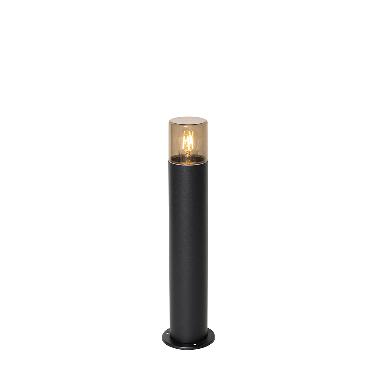 Vanjska podna lampa crna s dimnim sjenilom 50 cm - Odense
