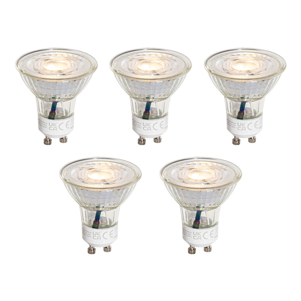 Set od 5 GU10 50mm 3-stupanjske Kelvin LED žarulje s mogućnošću prigušivanja, prozirne 4,5W 380 lm 2000-2700K