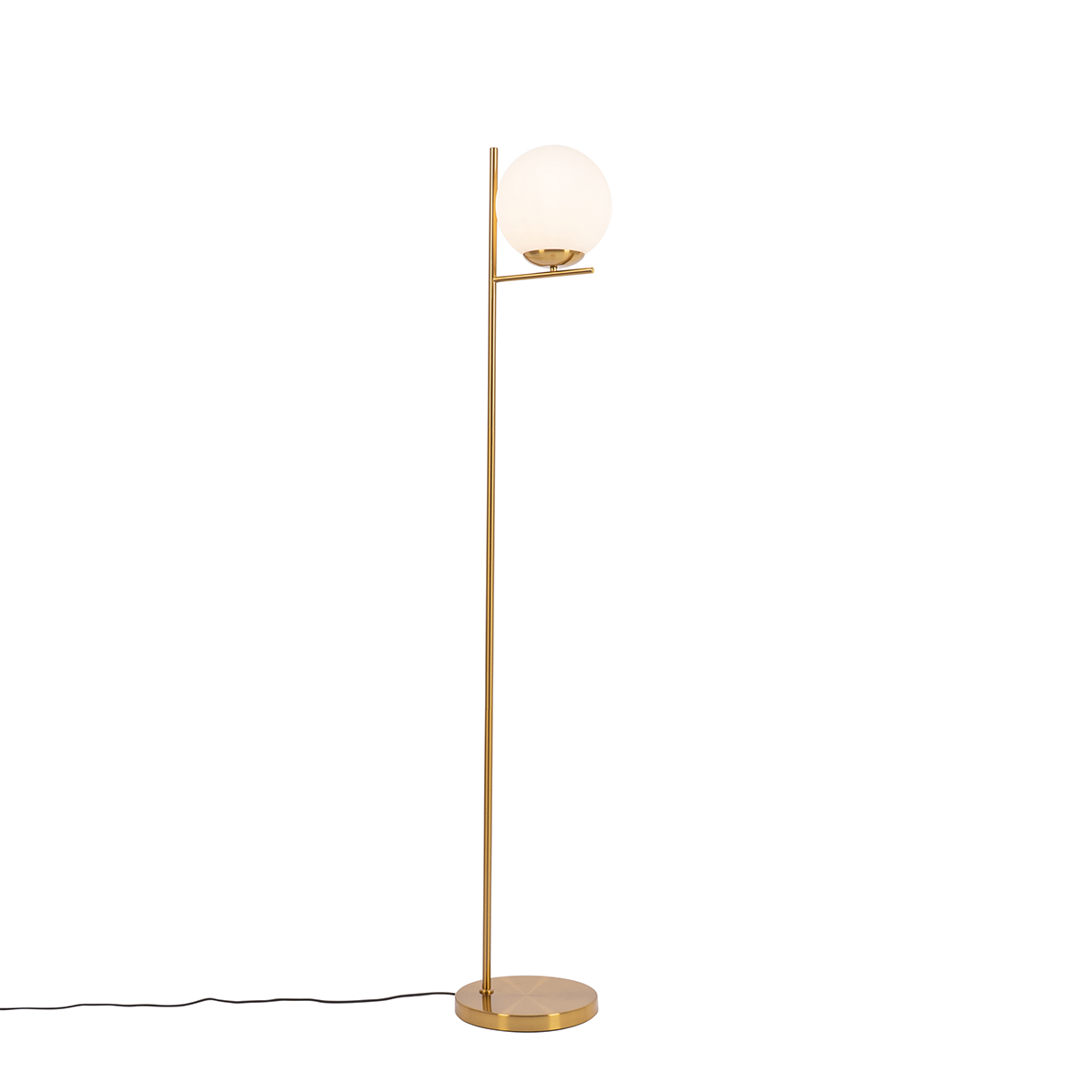 Art Deco podna lampa zlatna i opalno staklo - Flore