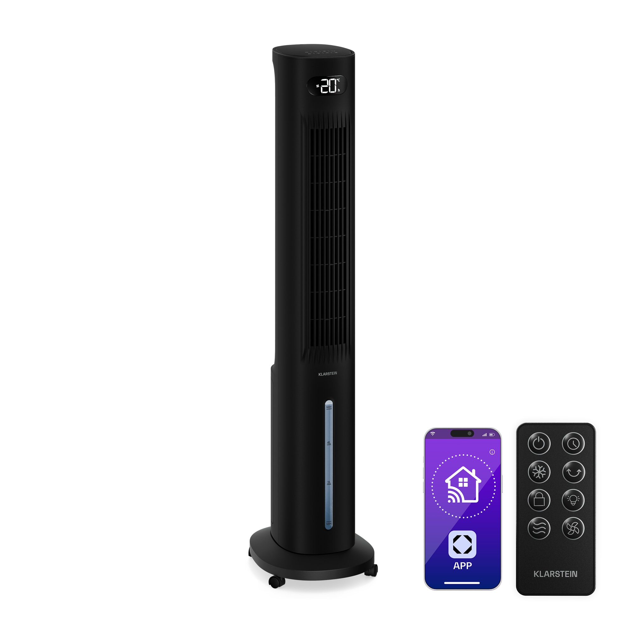 Klarstein Polar inteligentni rashlađivač zraka s vodenim hlađenjem | 300 m³/h | 5 L | 30 m² | 3 načina rada | 75 W