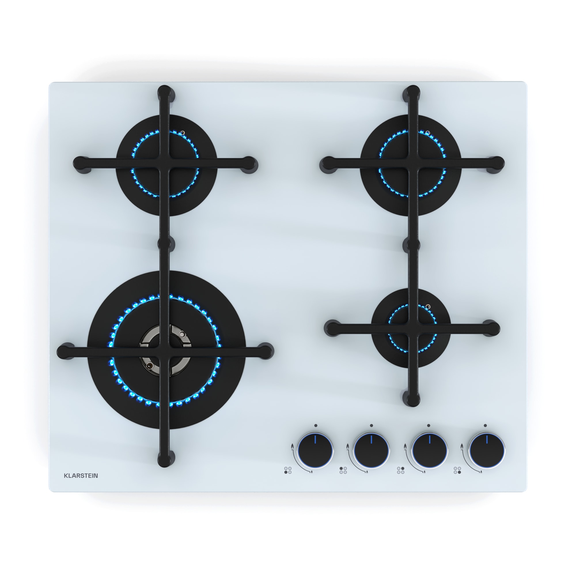 Klarstein Illuminosa 4 plinska ploča za kuhanje 4 plamenika Sabaf staklokeramički plamenik