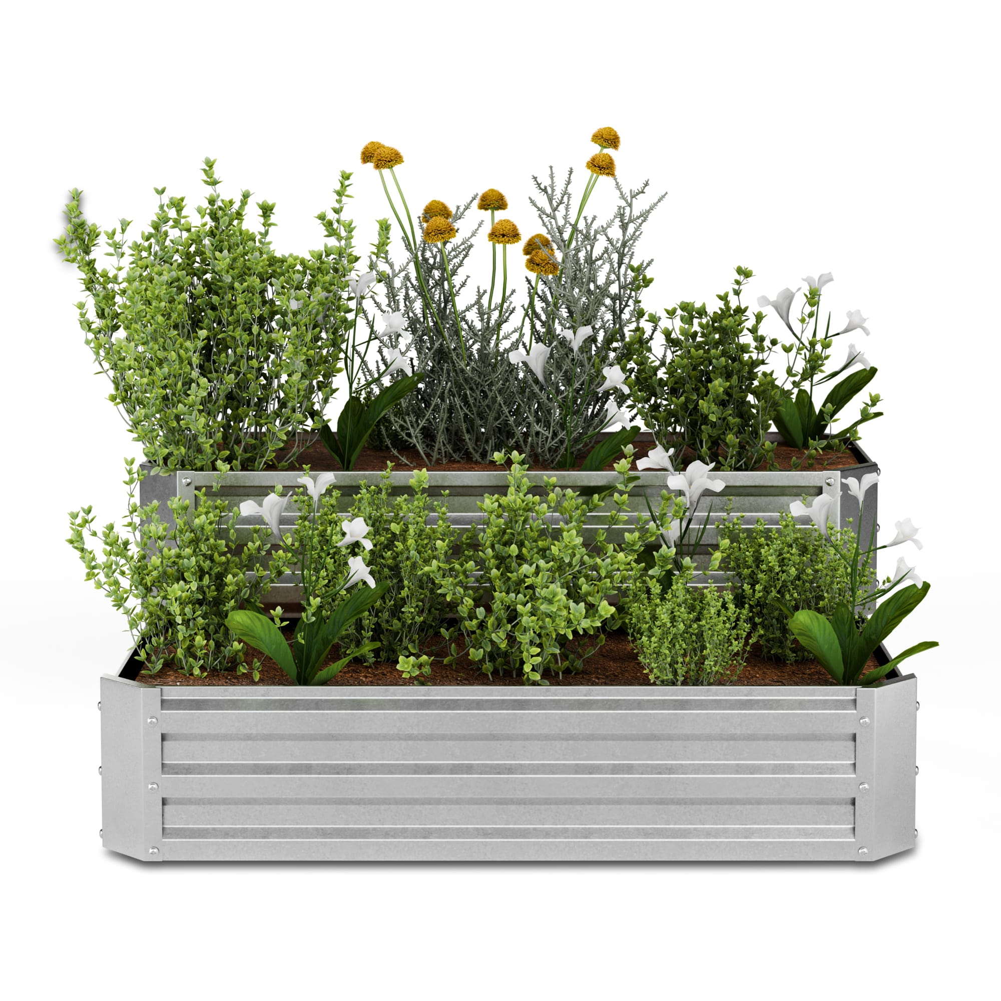 Blumfeldt High Grow povišena žardinjera, 2 razine, otporna na vremenske uvjete, otporna na koroziju, robusna, 405 L