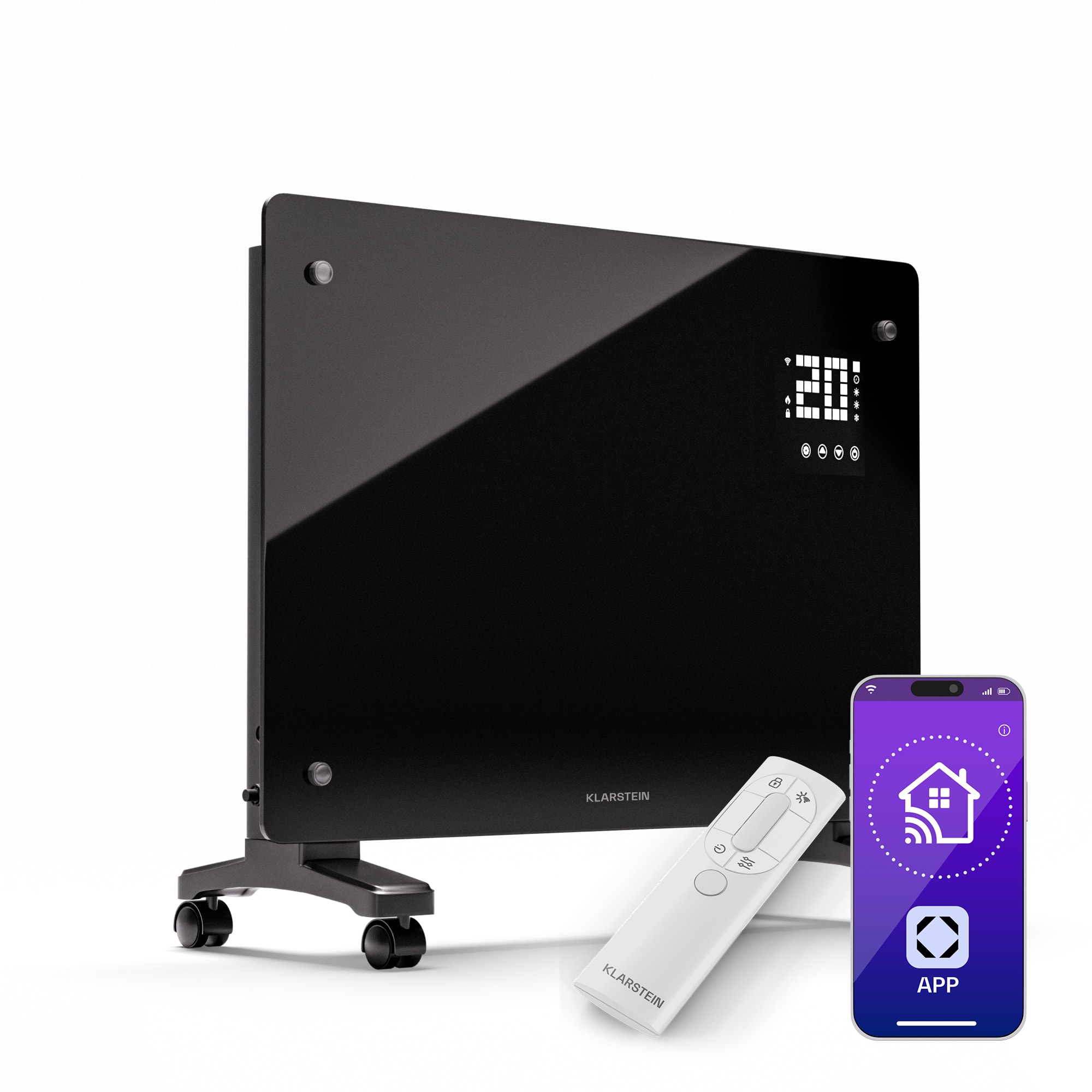 Klarstein Bornholm Smart 1500, konvekcijska grijalica, 1500W, WiFi, LED, IP24