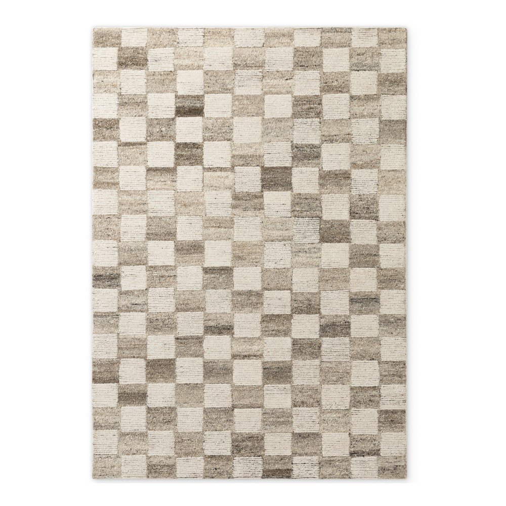 Krem ručno rađen vunen tepih 80x150 cm Boho 1.0 Quadra – Vikosa