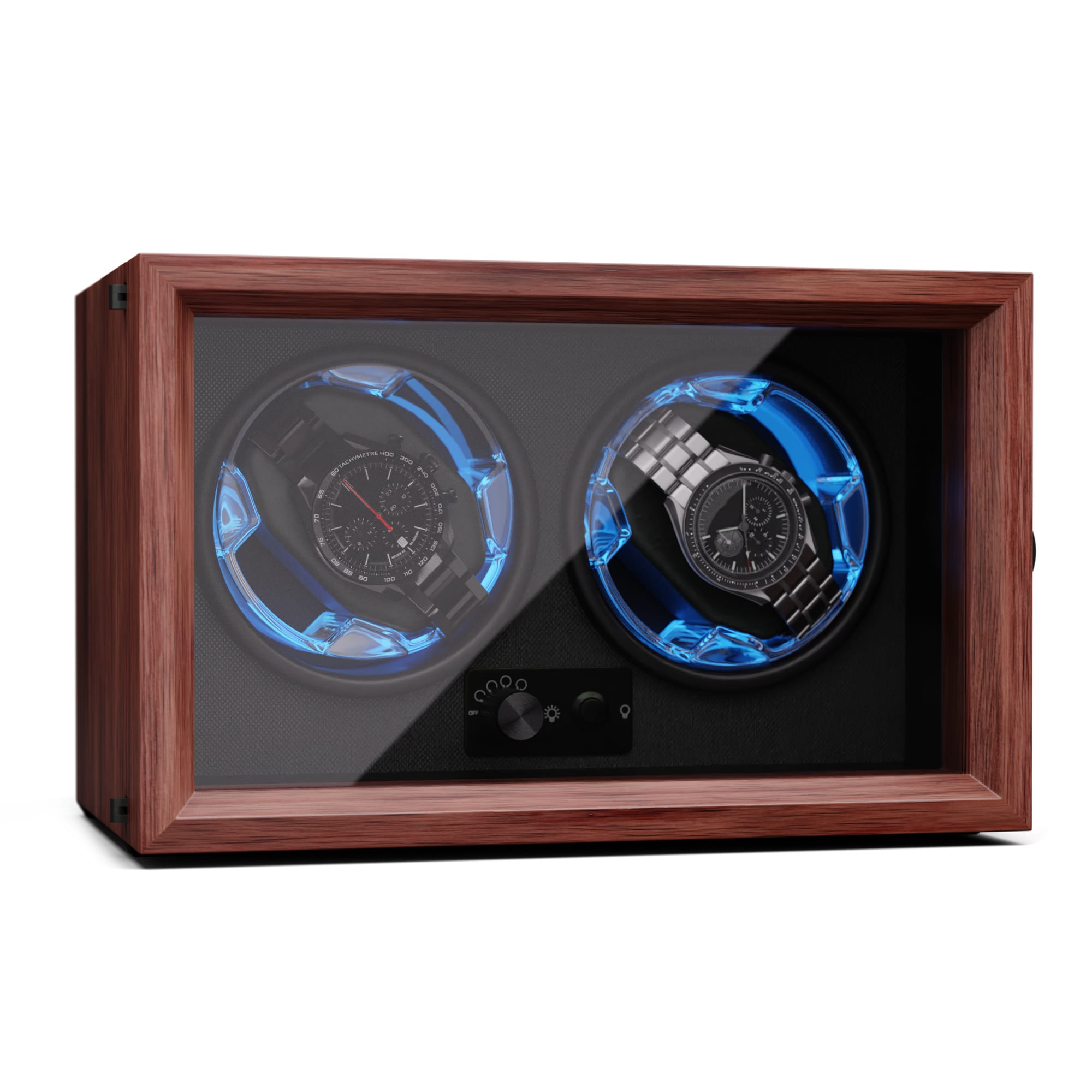 Klarstein Brienz 2, navijač za sat, 2 sata, 4 moda, drveni izgled, plavo unutarnje osvjetljenje