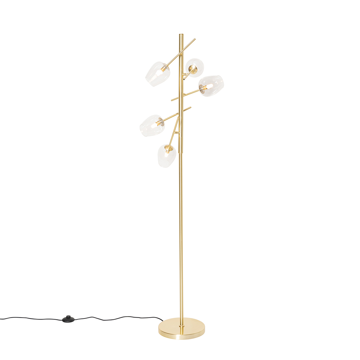 Klasična podna lampa zlatna sa staklom 5-svjetala - Elien