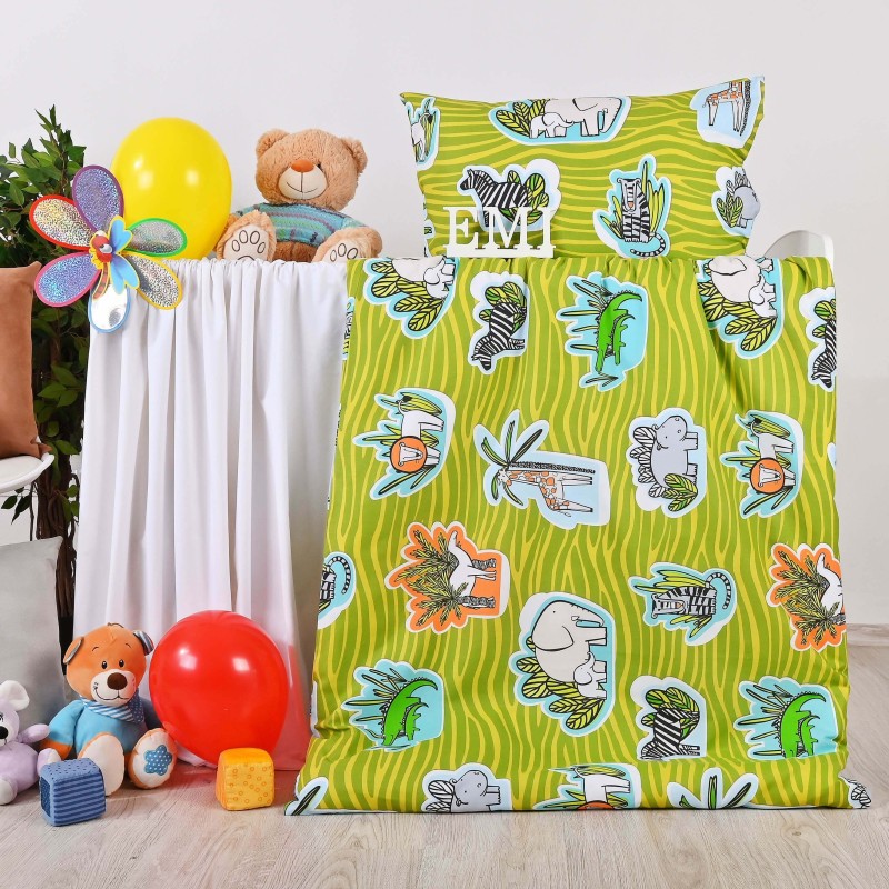 Dječja posteljina Jungle zelena EMI, Dječji set 90x130 + 45x65