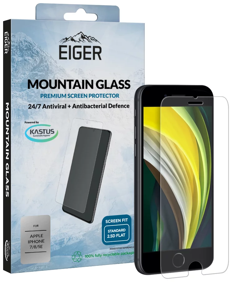 Zaštitno staklo Eiger GLASS Tempered Glass Screen Protector for Apple iPhone SE (2020)/8/7/6s/6 in Clear