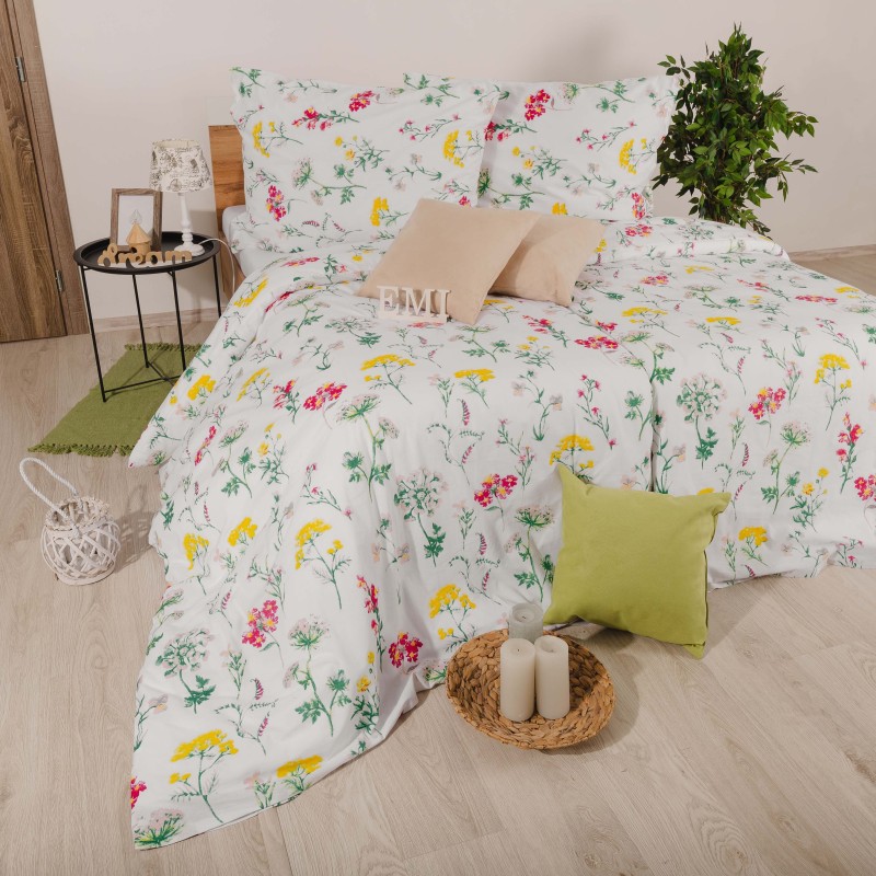 Pamučna posteljina Luiza EMI, Standardni krevet za jednu osobu uključuje 1x 140x200 + 1x 70x90