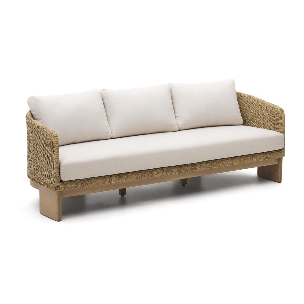 Bež/u prirodnoj boji vrtna sofa od umjetnog ratana Xoriguer – Kave Home
