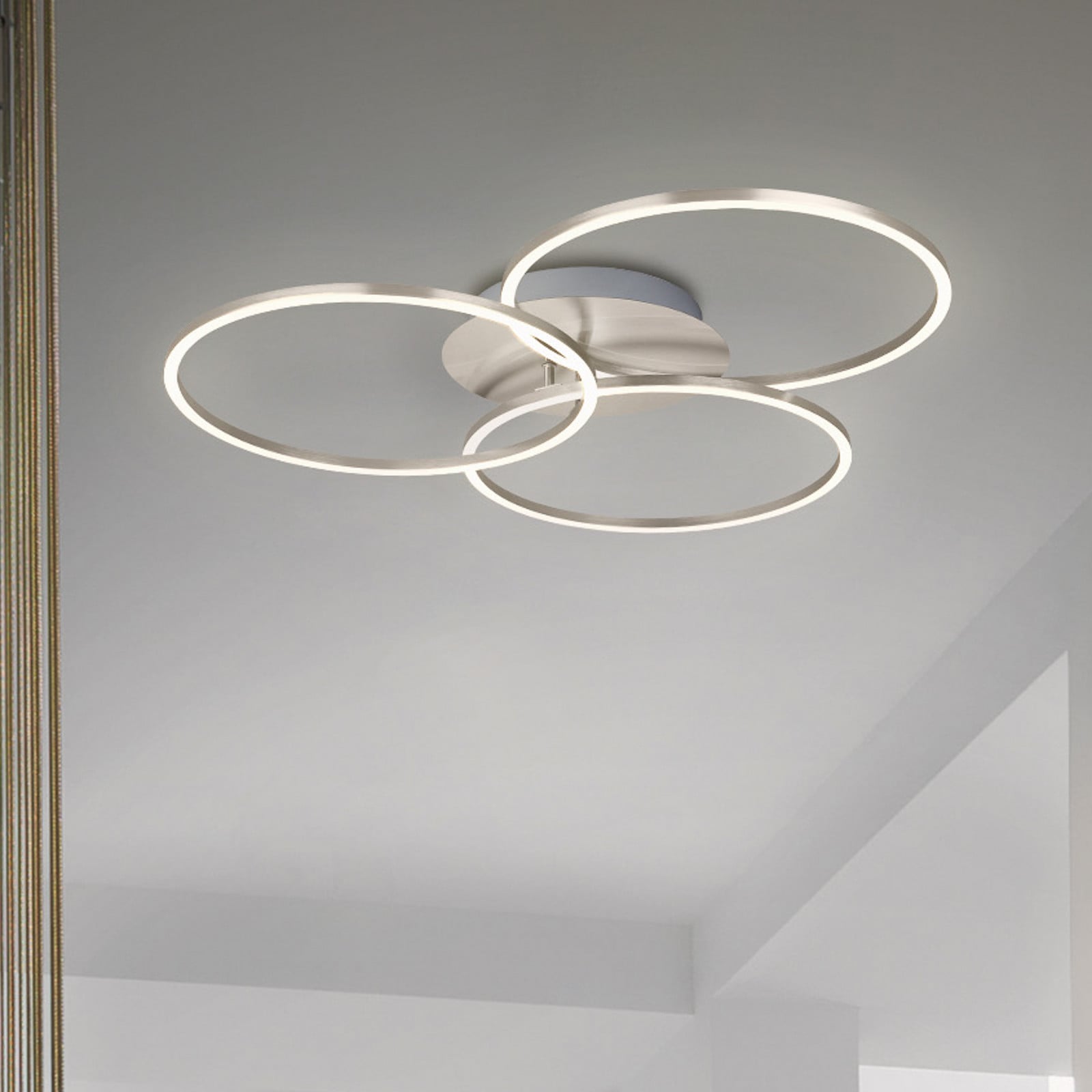 Stropna svjetiljka Frame Ring Switch dim nikl 3 žarulje