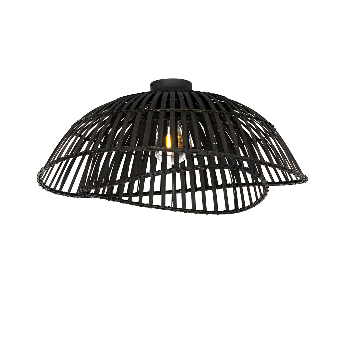 Orijentalna stropna svjetiljka crni bambus 62 cm - Pua