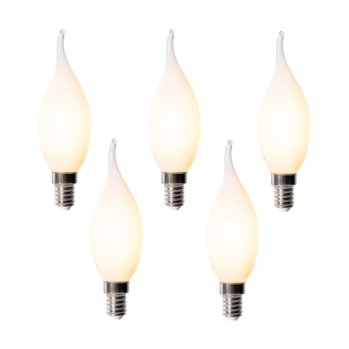 Set od 5 E14 prigušivih LED žarulja BXS35 opal 4W 450 lm 2200K