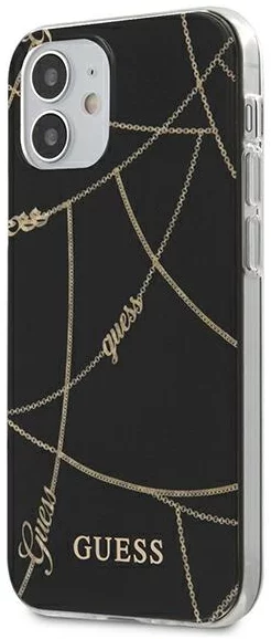 Maska Guess GUHCP12SPCUCHBK iPhone 12 mini 5,4" black hardcase Gold Chain Collection (GUHCP12SPCUCHBK)