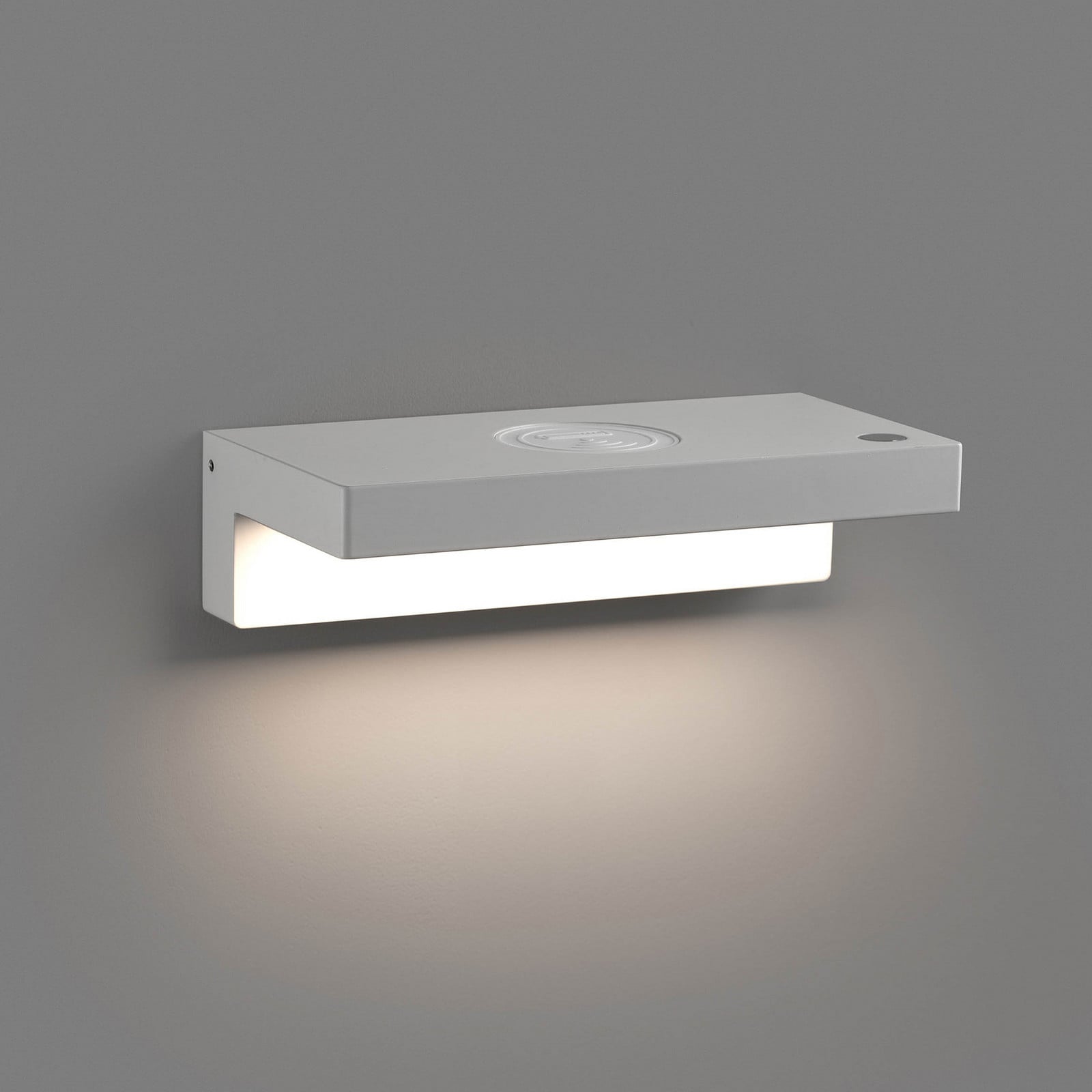 LED zidna lampa Well, USB+Wireless Charger, bijela