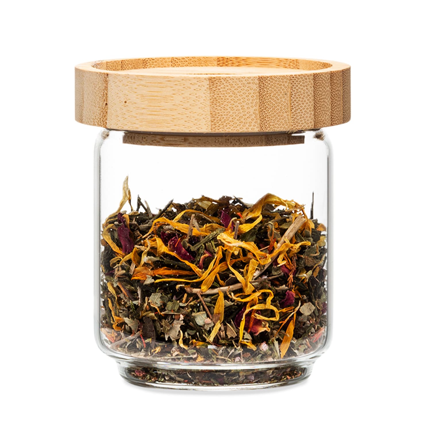 Klarstein Spremnik za skladištenje, s poklopcem od bambusa, 200 ml, može se složiti, hermetički zatvoren