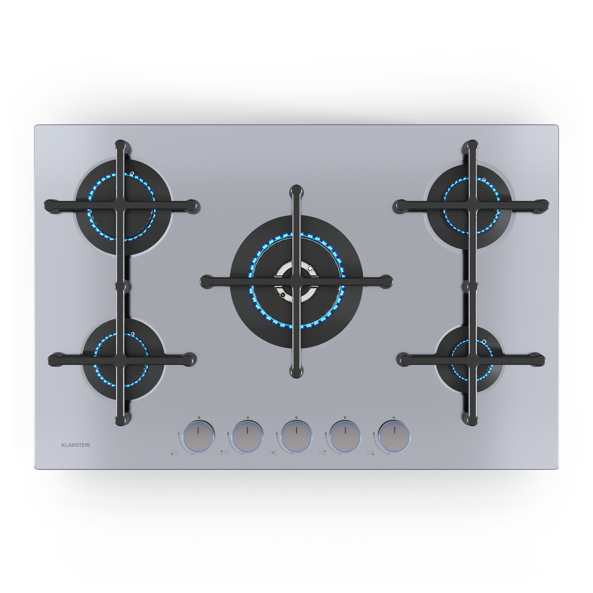 Klarstein Illuminosa 5 plinska ploča za kuhanje 5 plamenika Sabaf plamenik od nehrđajućeg čelika