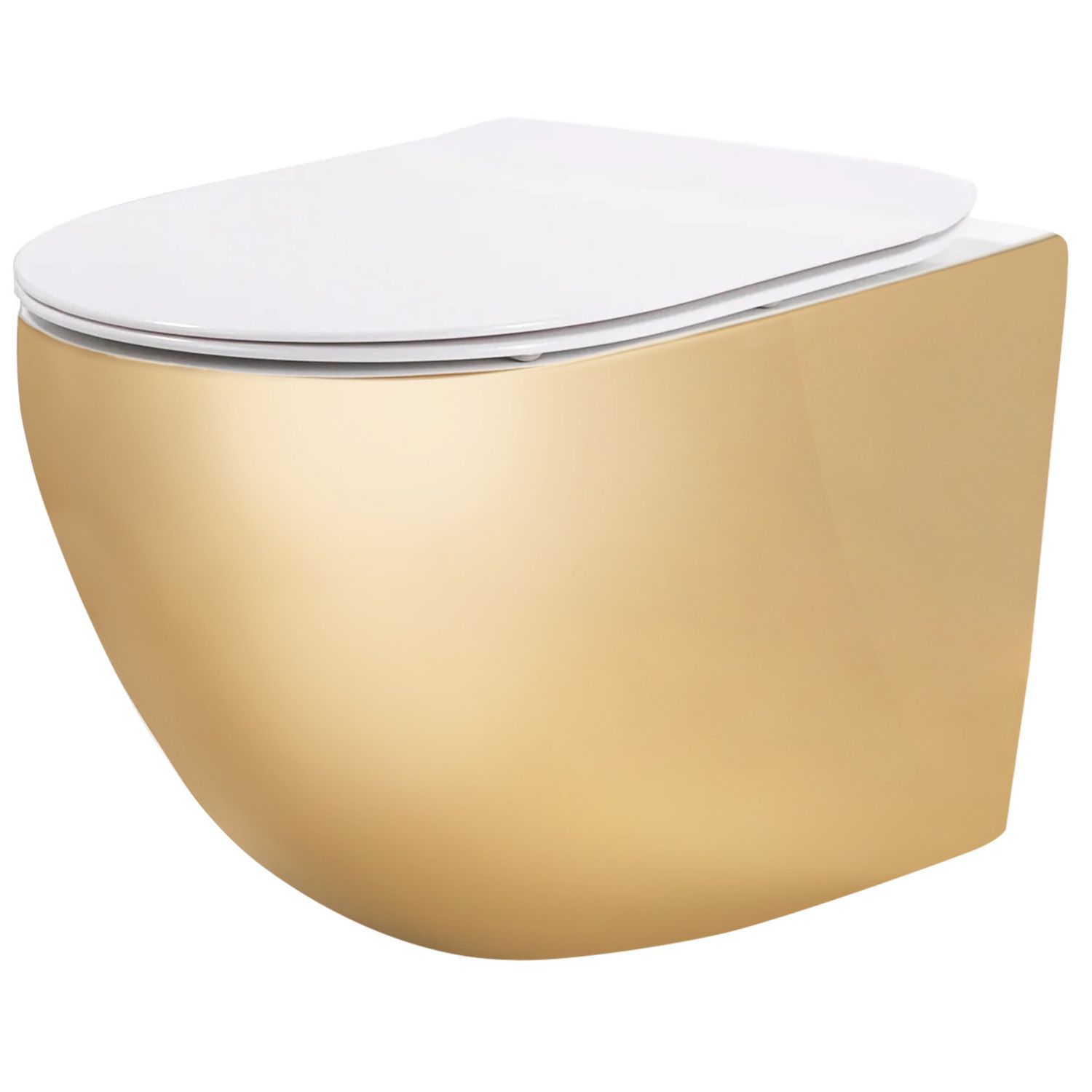 Viseća WC školjka Carlo Flat Mini Gold / White