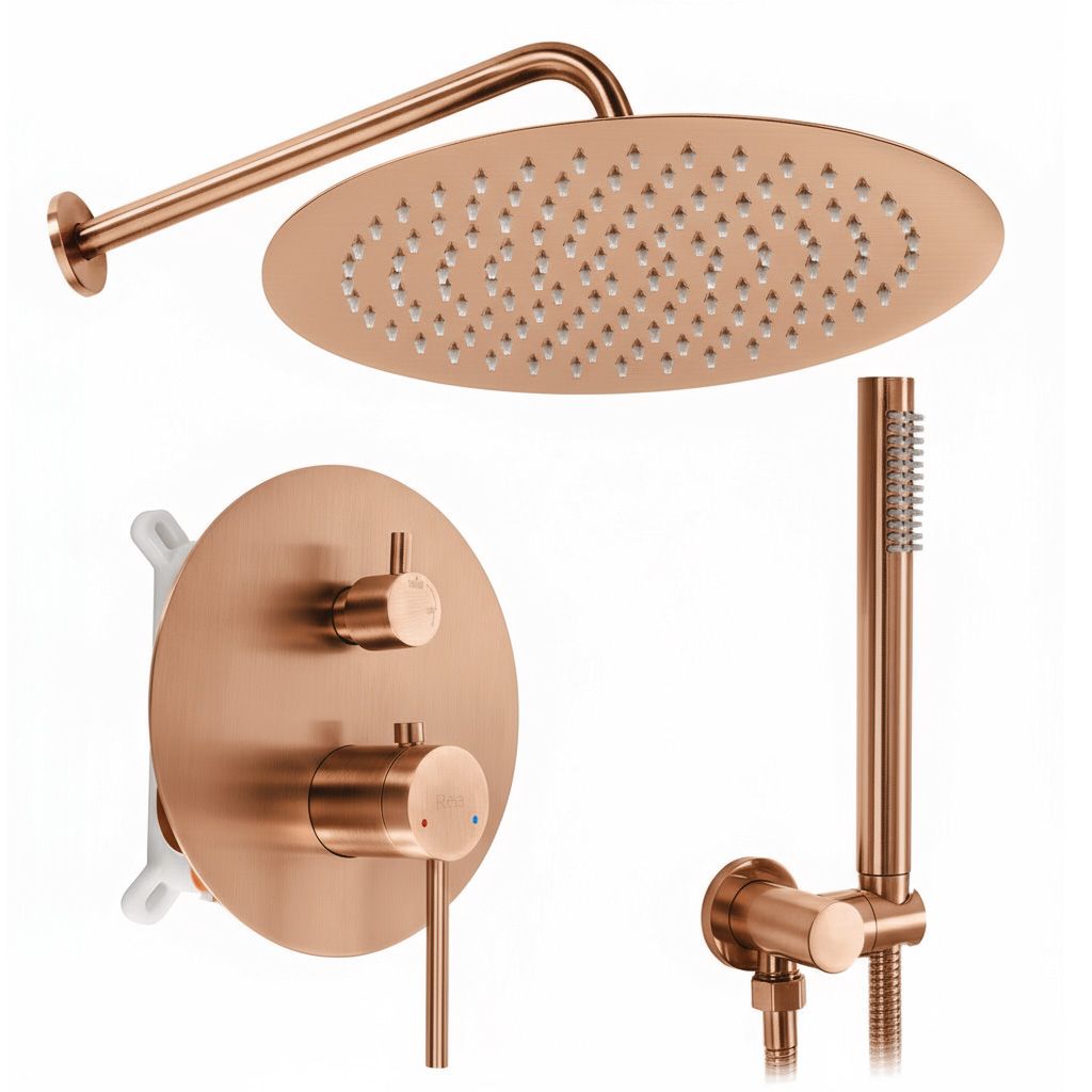Komplet tuša u ravnini Rea Foss Clif Brush Copper + BOX