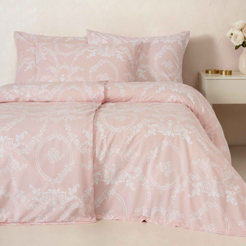 Pamučna posteljina Ottorino pink EMI, Standardni krevet za jednu osobu uključuje 1x 140x200 + 1x 70x90