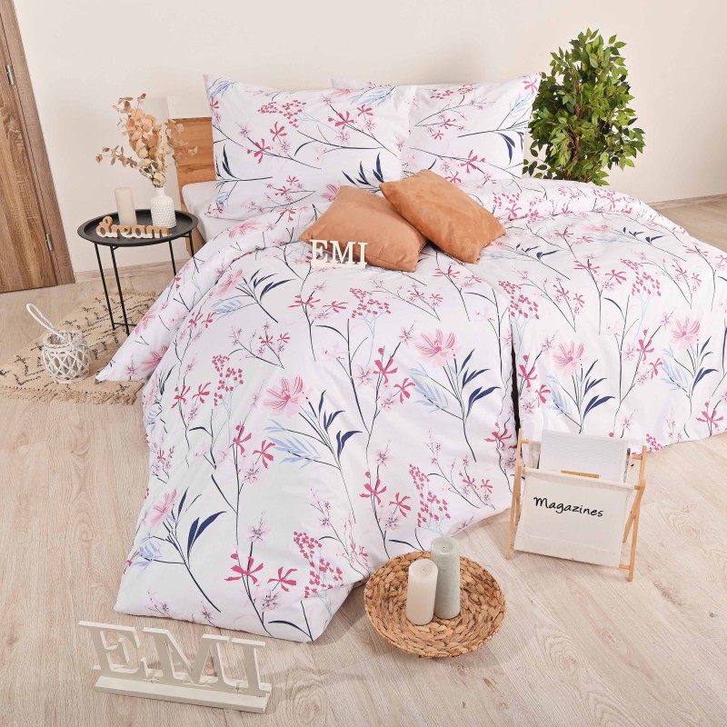 Pamučna posteljina Vena EMI, Produženi krevet za jednu osobu uključuje 1x 140x220 + 1x 70x90