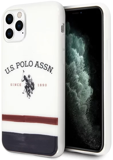 Maska US Polo USHCN58PCSTRB iPhone 11 Pro white Tricolor Pattern Collection (USHCN58PCSTRB)