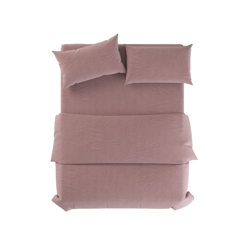 Prljavo roza lanena posteljina za bračni krevet 200x200 cm Blush – Native Natural