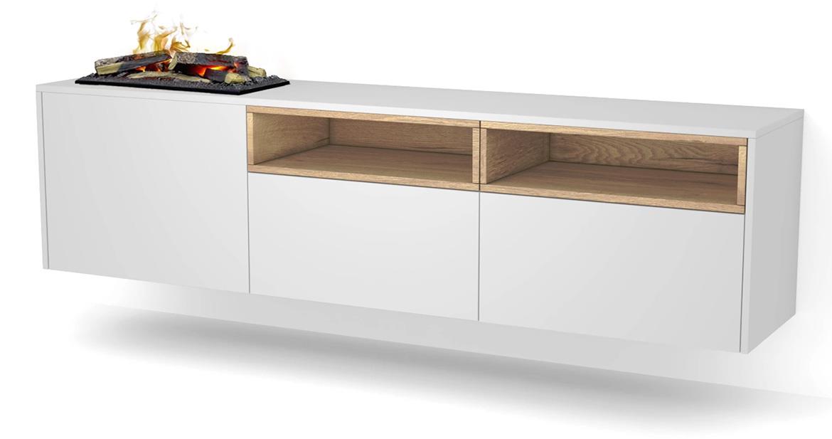 Elektricni kamin Tecero Cassette 400/600 bijela/hrast