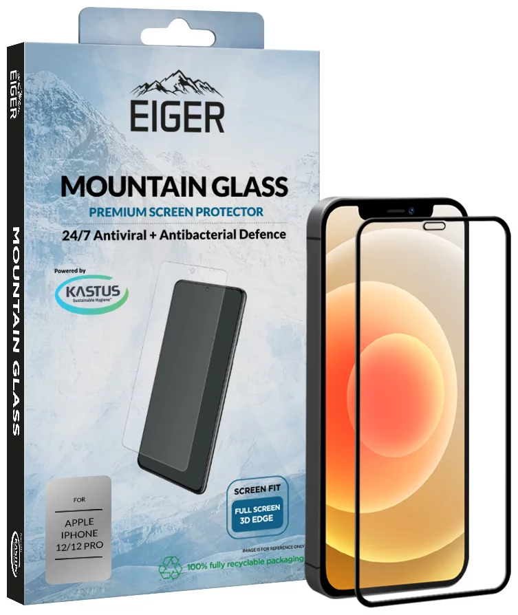 Zaštitno staklo Eiger 3D GLASS Full Screen Protector for Apple iPhone 12/12 Pro in Clear/Black (EGSP00622)