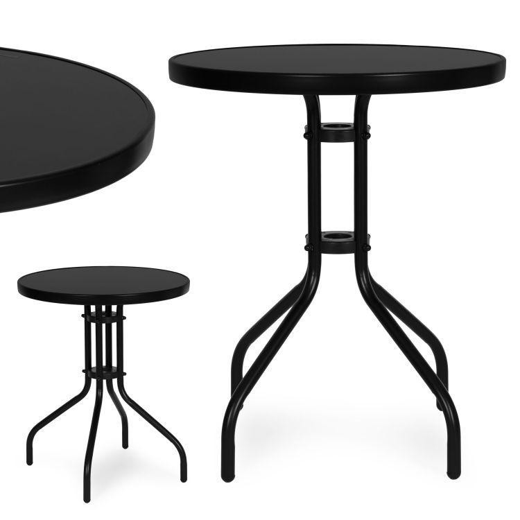Crni okrugli vrtni stol - 60 cm