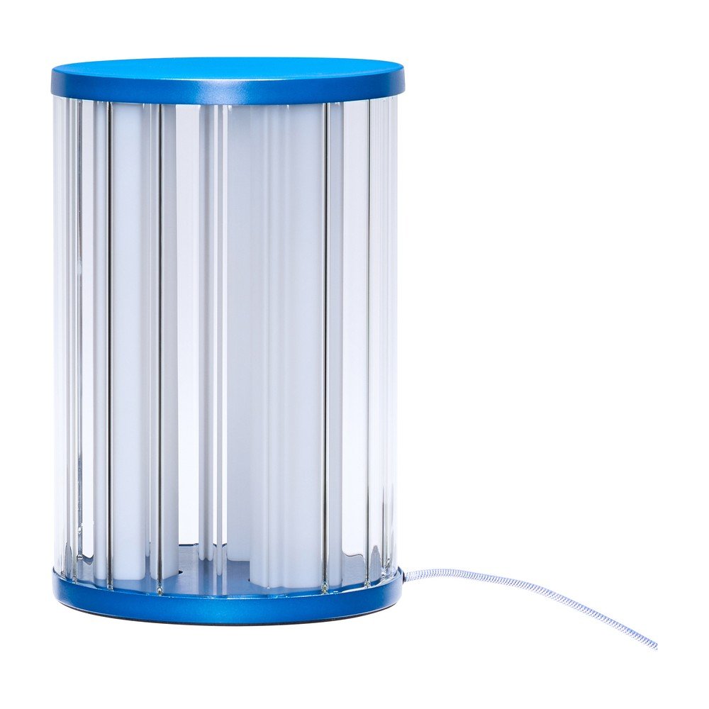 Plava staklena LED stolna lampa s mogućnosti zatamnjivanja (visina 30 cm) Aru – Hübsch