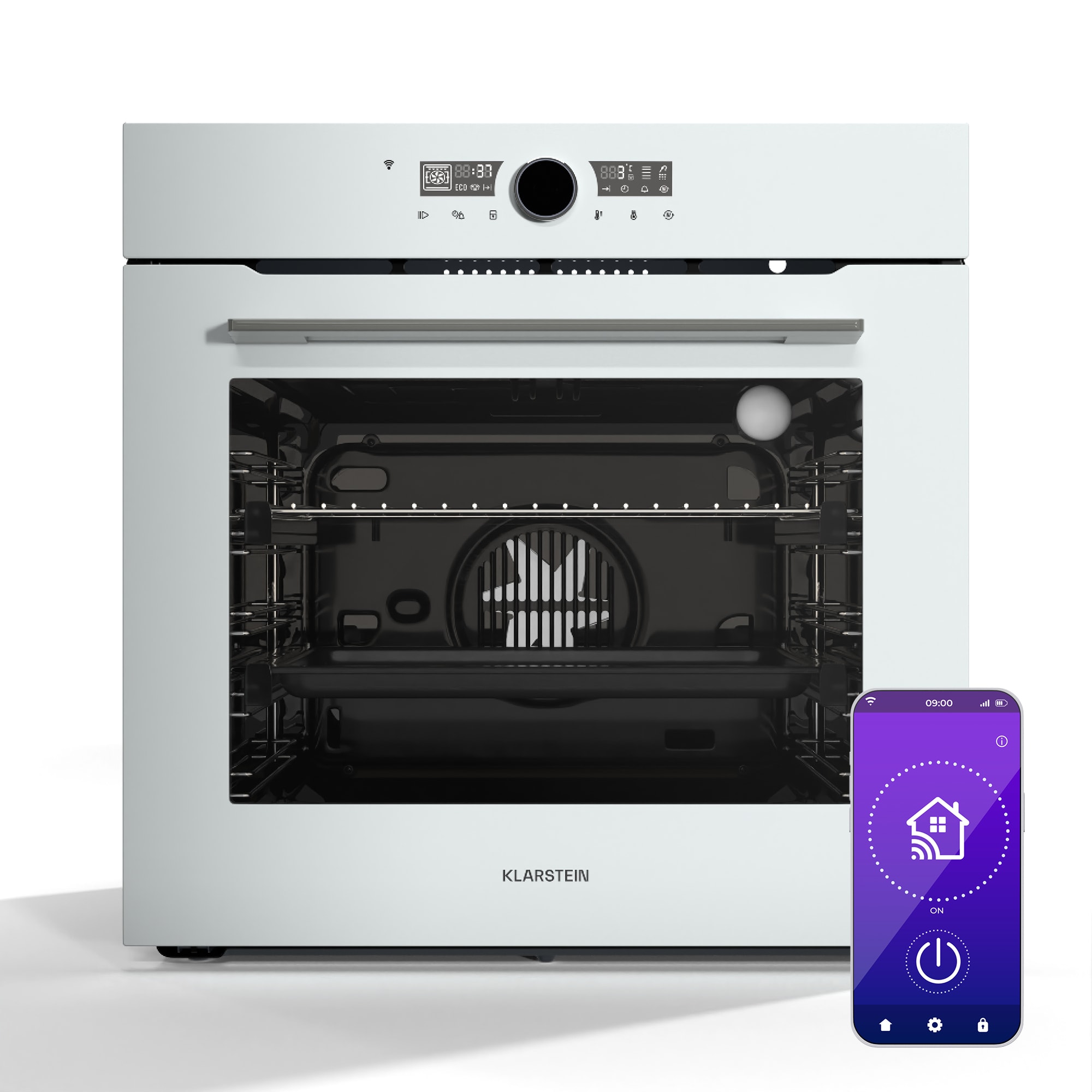 Klarstein Iluminosa pametna pećnica, upravljanje aplikacijom, energetska učinkovitost A+, obujam 73 L, 11 funkcija