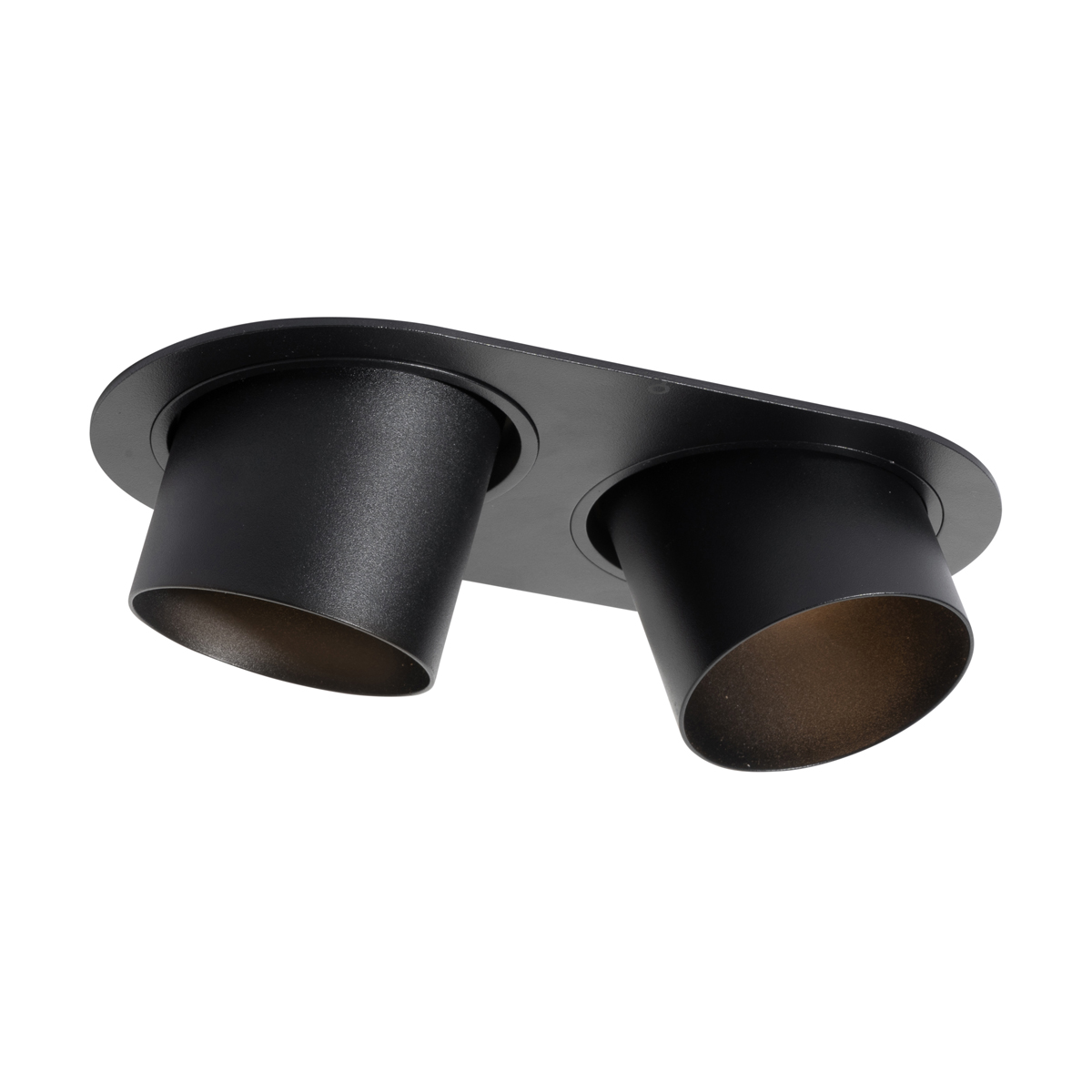 Okruglo ugradno svjetlo crno GU10 70 mm podesivo 2-svjetla - Installa