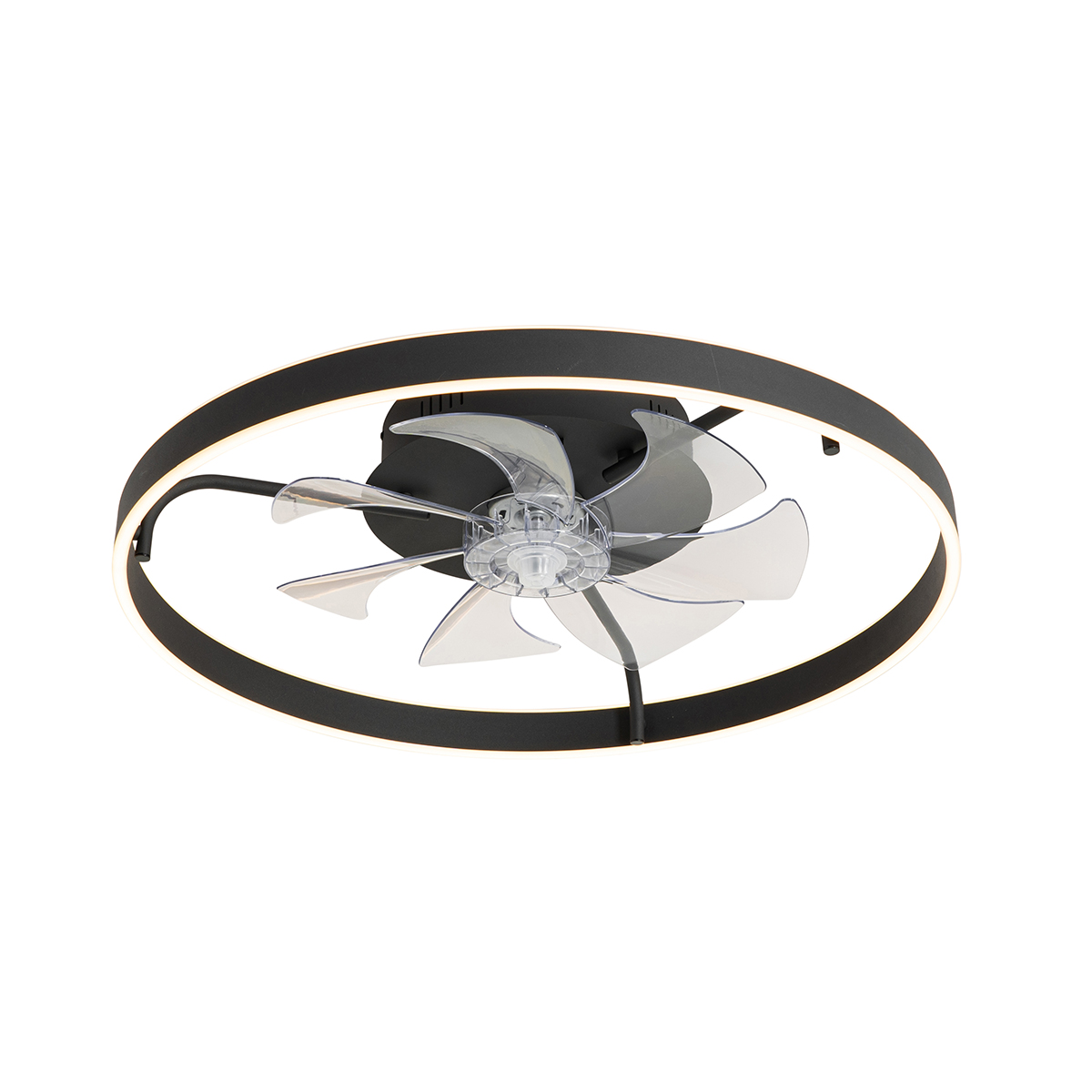 Stropni ventilator crni 70 cm uklj. LED prigušiva s daljinskim upravljačem - Maddy