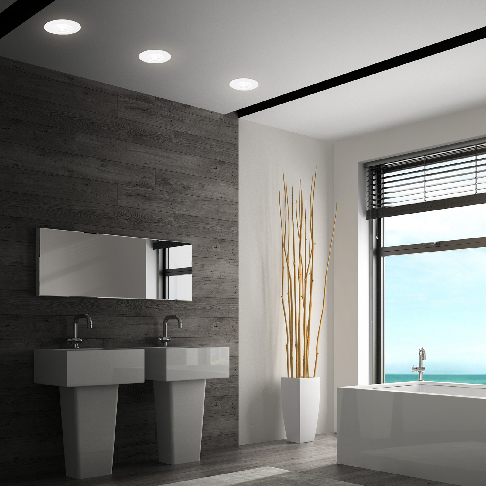 LED ugradni spot 7605 IP44 set od 3 CTS bijele boje