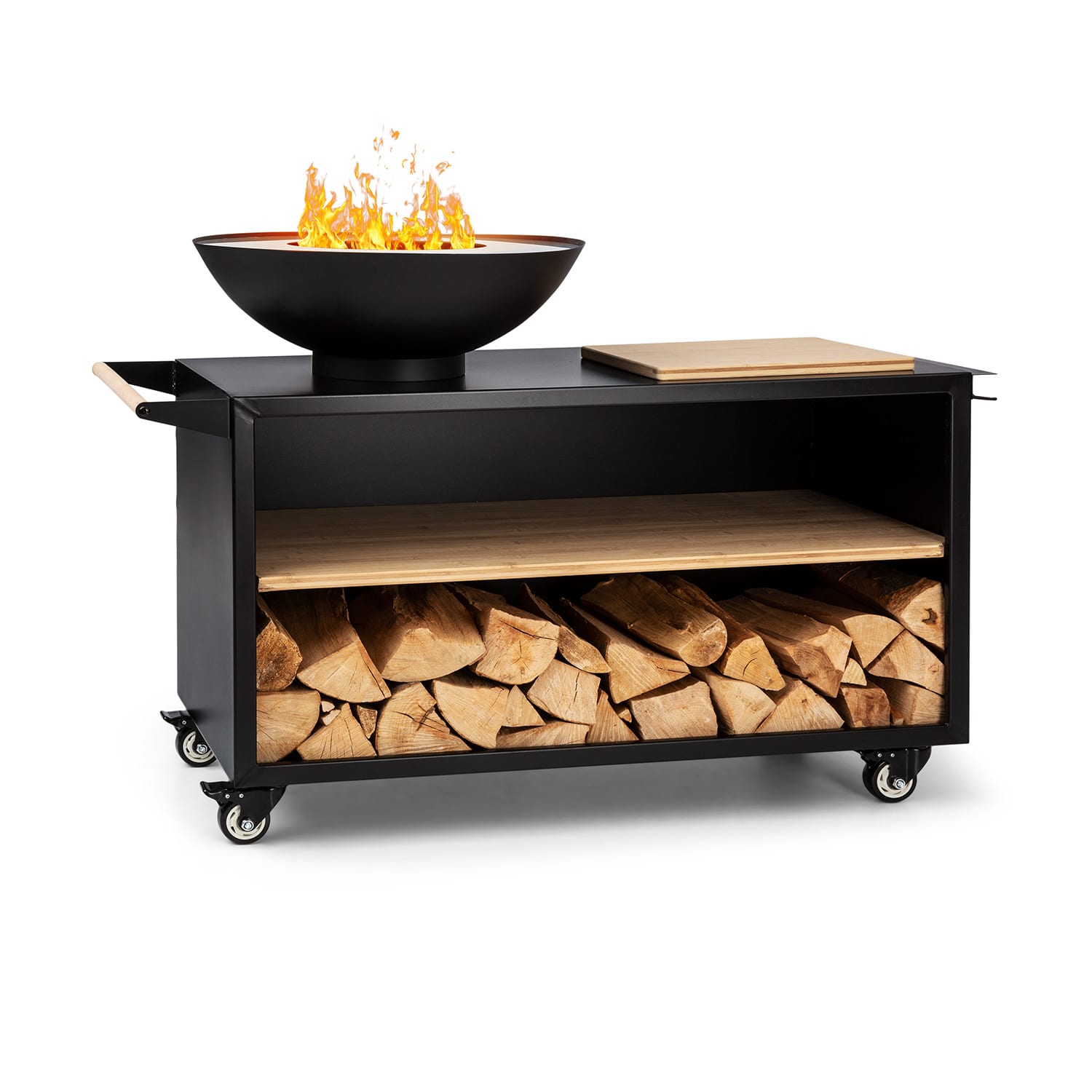 Blumfeldt Savage 2.0 Wide, ognjište s roštiljem, daska za rezanje od bambusa, uključujući pokrivač za zaštitu od vremenskih uvjeta