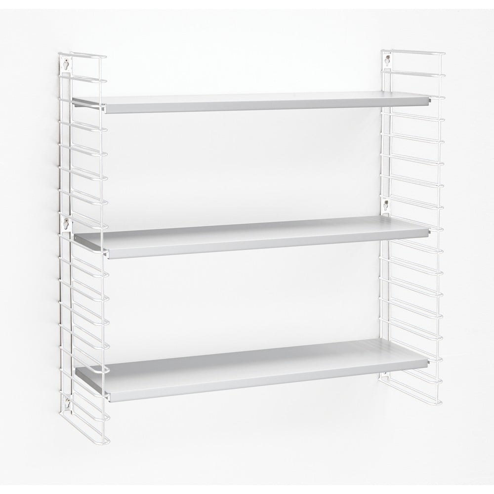 Bijela polica na tri razine Metaltex Libro, dužina 70 cm