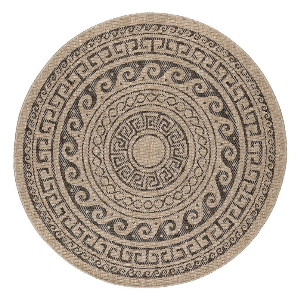 Crni/bež okrugli vanjski tepih ø 120 cm Comilla – Ayyildiz Carpets