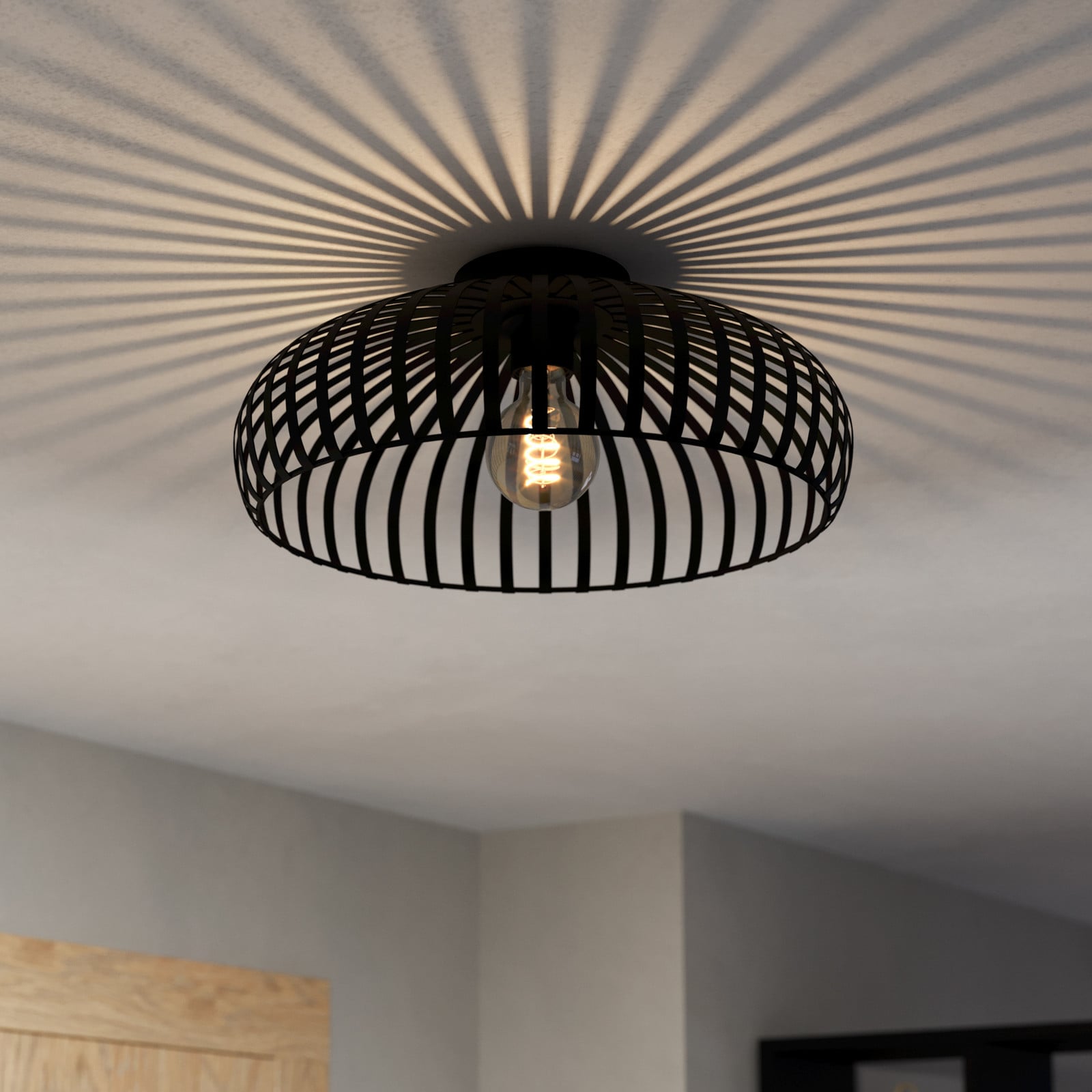 EGLO Mogano 3 stropna svjetiljka, kavezno sjenilo, Ø43cm