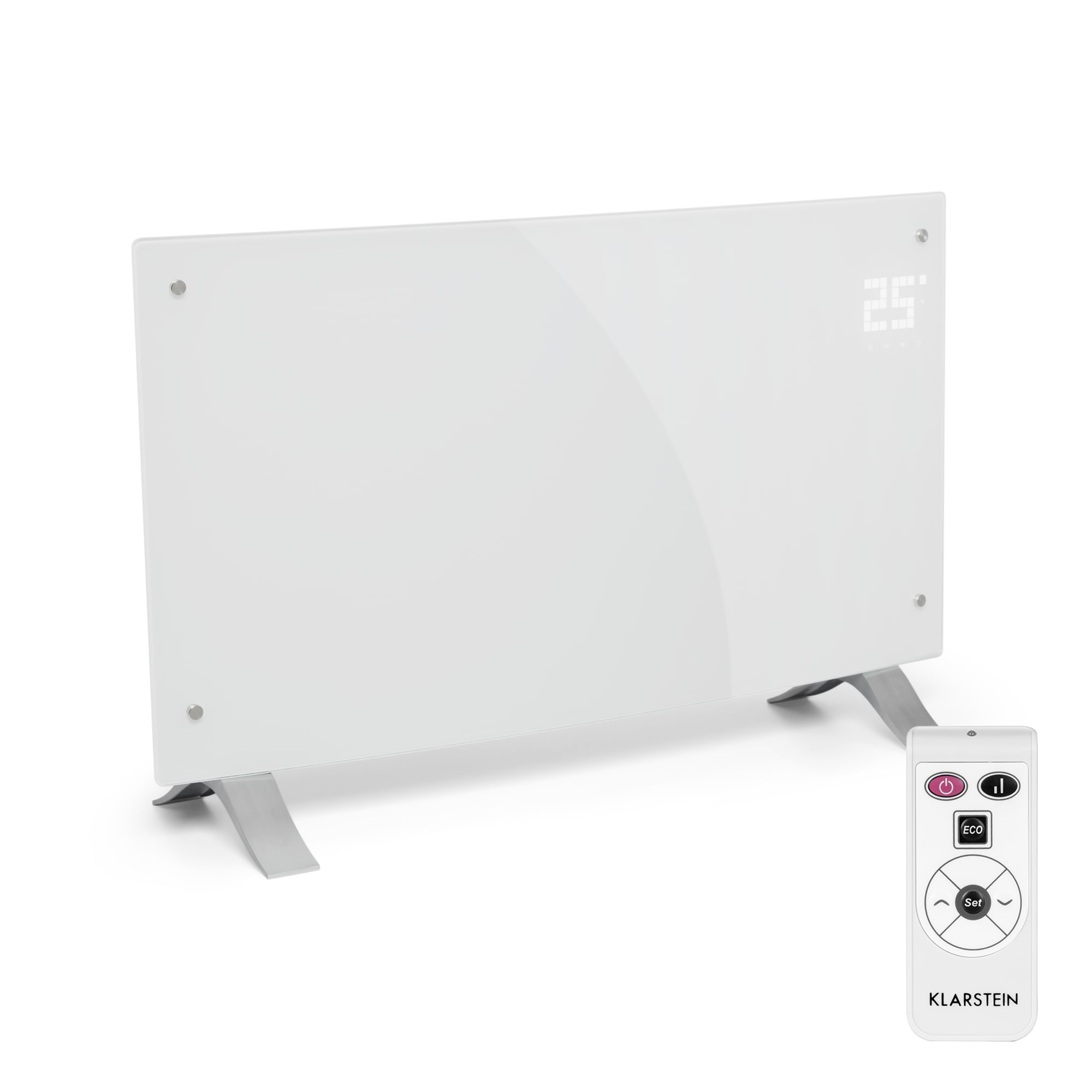 Klarstein Bornholm Curved, konvektor, konvekcijska grijalica, termostat, timer, 2000 W, bijela boja