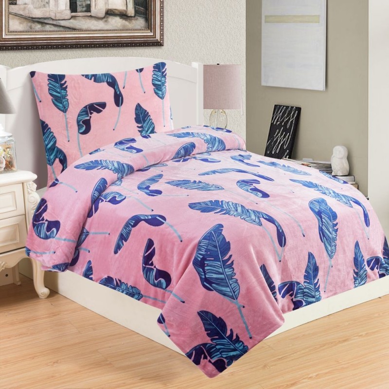Posteljina od mikropliša Victoria pink, Standardni krevet za jednu osobu uključuje 1x 140x200 + 1x 70x90